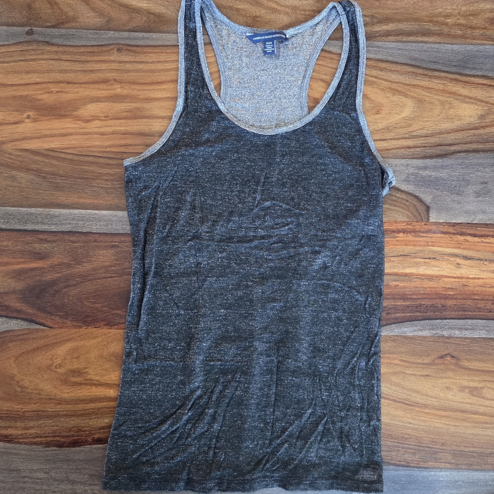 American Eagle Outfitters Gray Women's Sparkly Tank Top Medium